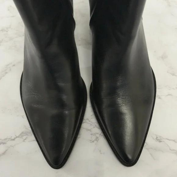 Matisse Caty Leather Booties Size 8 Black Leather Pointed Toe Ankle Boots - Picture 9 of 15